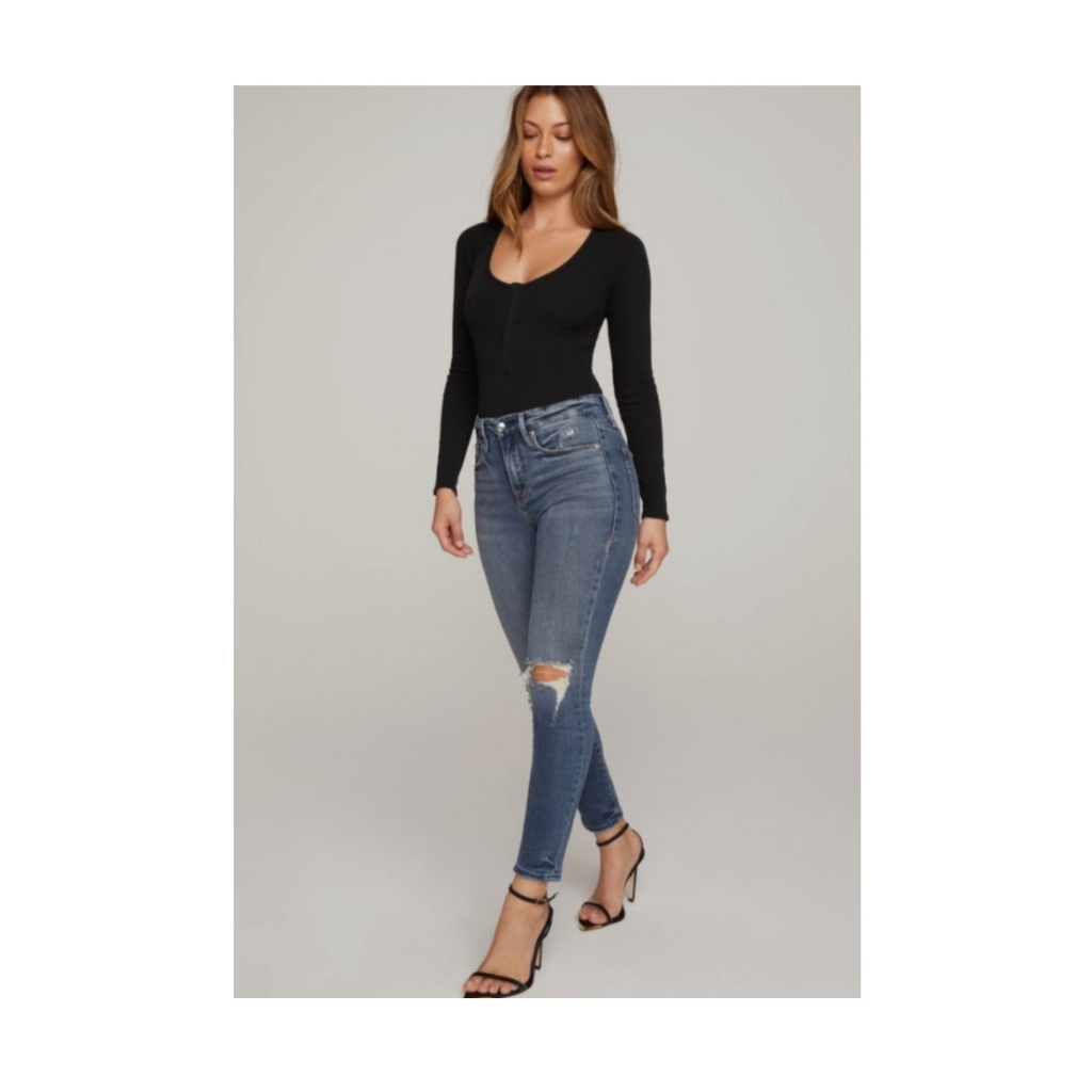 Good American Good Legs Crop Denim Jean Size 4 27